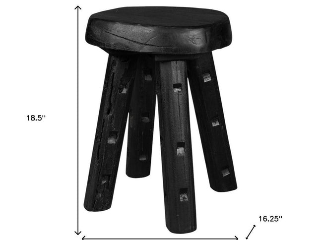 19" Black Solid Wood Round End Table