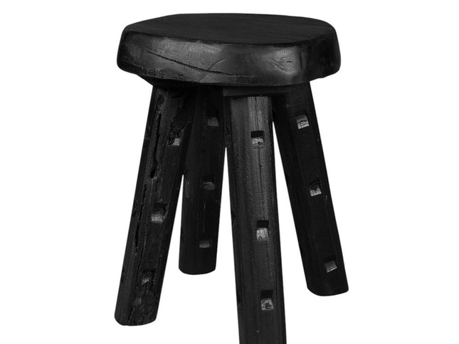 19" Black Solid Wood Round End Table