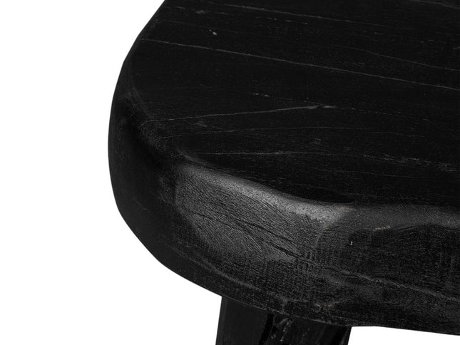 19" Black Solid Wood Round End Table