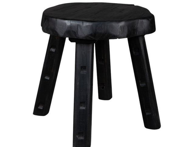 19" Black Solid Wood Round End Table
