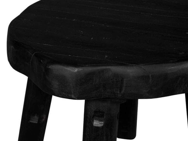 19" Black Solid Wood Round End Table