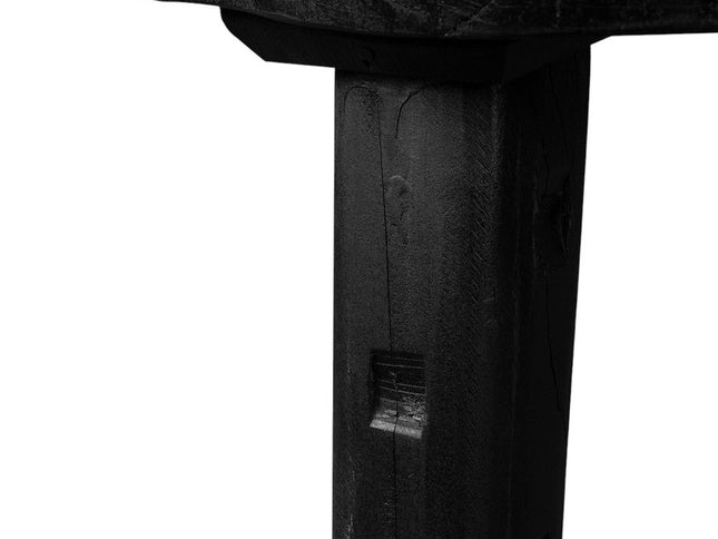 19" Black Solid Wood Round End Table