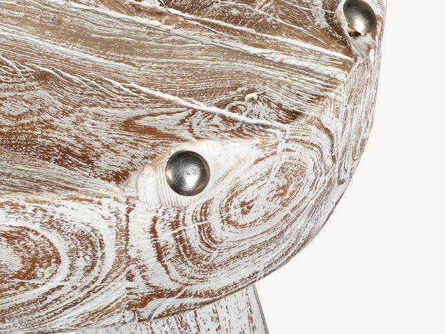 19" White Solid Wood Round End Table