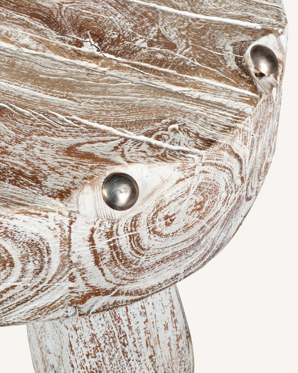 19" White Solid Wood Round End Table