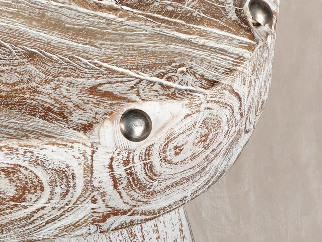 19" White Solid Wood Round End Table