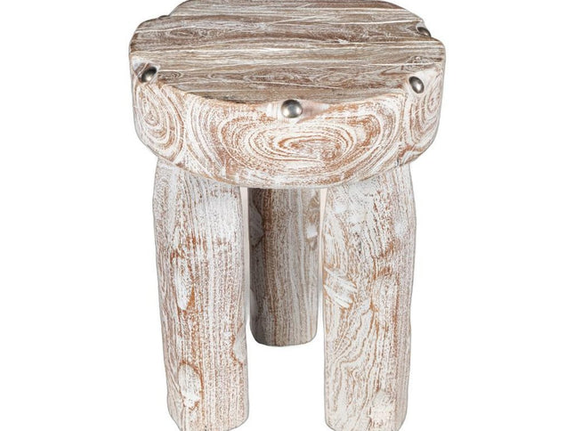 19" White Solid Wood Round End Table