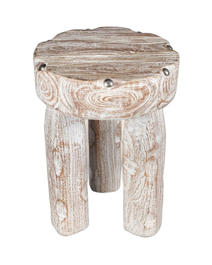 19" White Solid Wood Round End Table