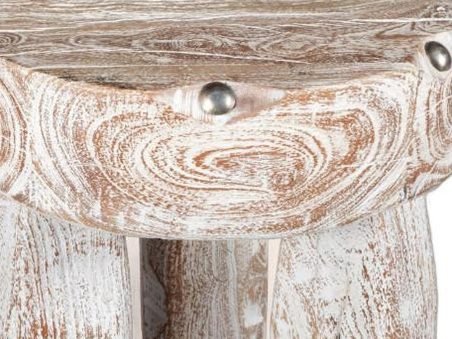 19" White Solid Wood Round End Table