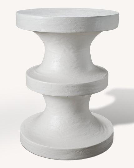 22" White Wood Round End Table