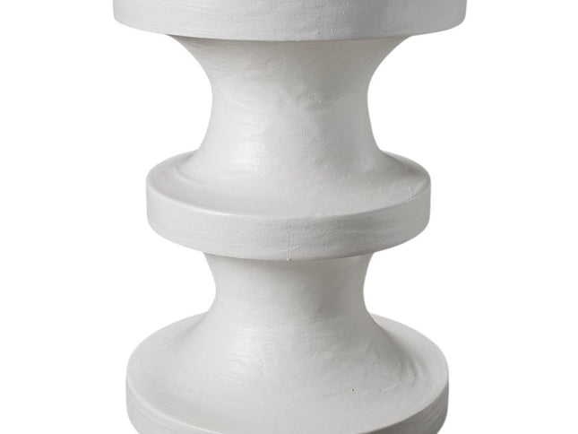 22" White Wood Round End Table