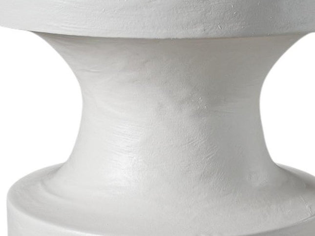 22" White Wood Round End Table