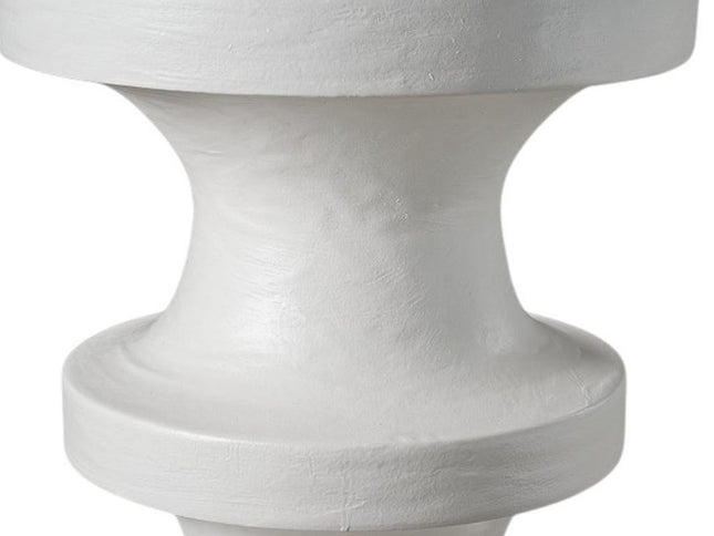 22" White Wood Round End Table