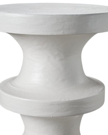 22" White Wood Round End Table