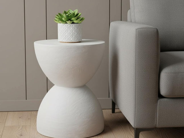 21" White Wood Square End Table