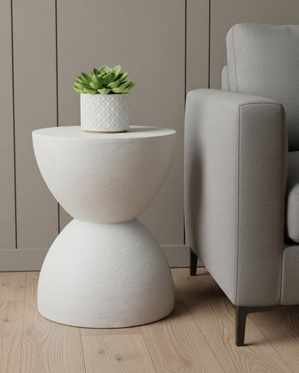 21" White Wood Square End Table