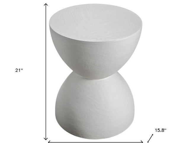 21" White Wood Square End Table