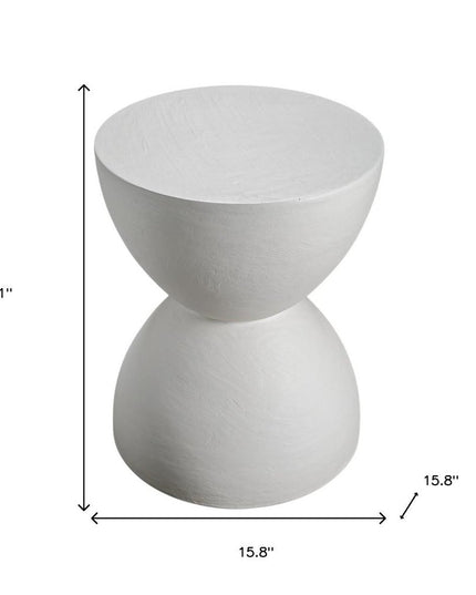 21" White Wood Square End Table