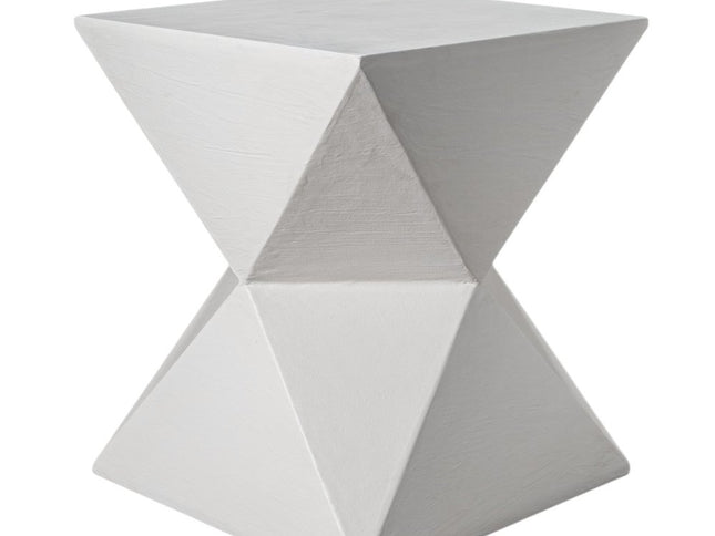 19" White Wood Round End Table