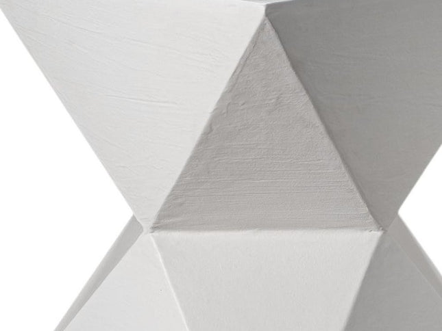 19" White Wood Round End Table