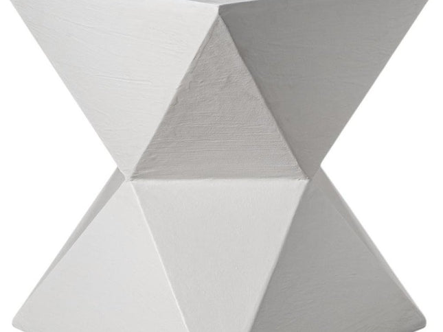 19" White Wood Round End Table