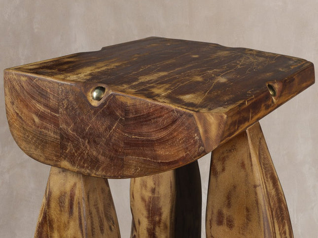 24" Brown Solid Wood Square End Table