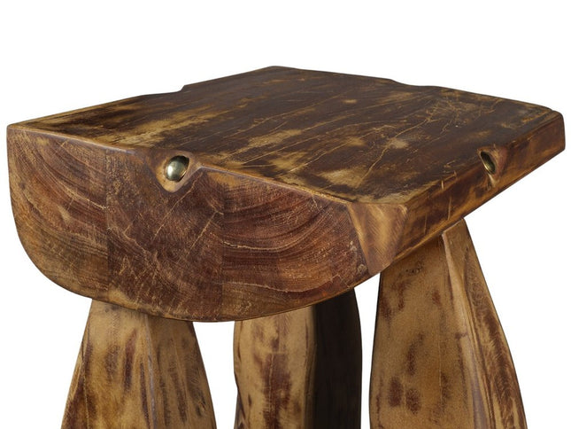 24" Brown Solid Wood Square End Table
