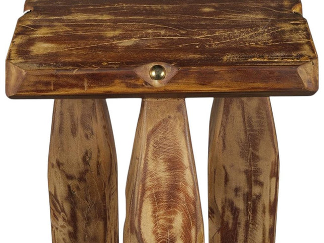 24" Brown Solid Wood Square End Table