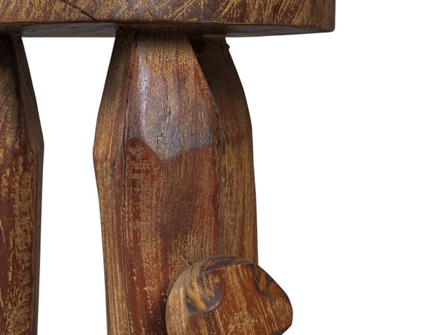 18" Brown Solid Wood Round End Table