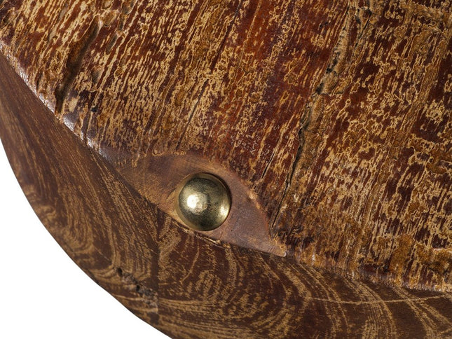 18" Brown Solid Wood Round End Table