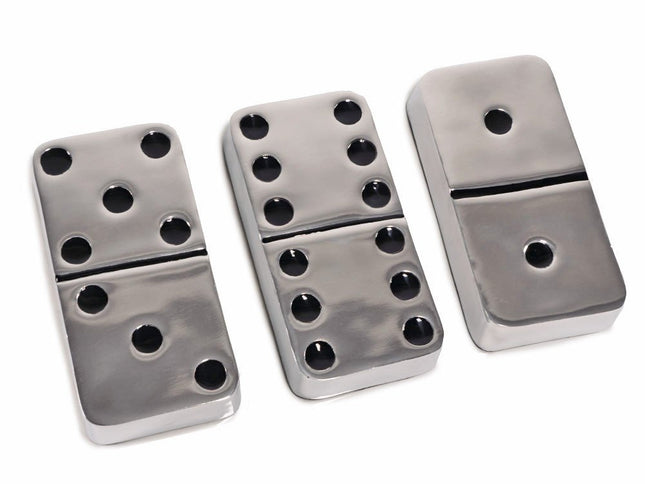 Set of Three Silver And Black Decorative Dominoes