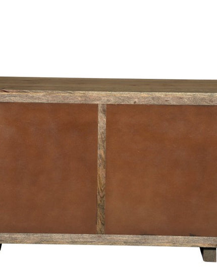 57" Brown Solid Wood Six Drawer Dresser