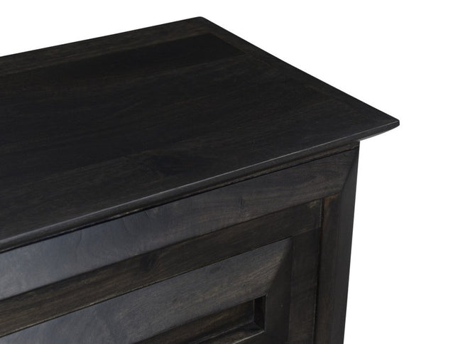 52" Dark Brown Solid Wood Storage Ottoman