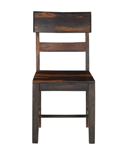 Seven Piece Brown Solid Wood Dining Set with Six Chairs