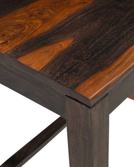 Nine Piece Brown Solid Wood Dining Set with Eight Chairs and One Bench