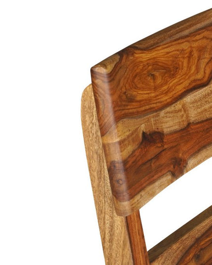 Nine Piece Brown Solid Wood Dining Set with Eight Chairs and One Bench