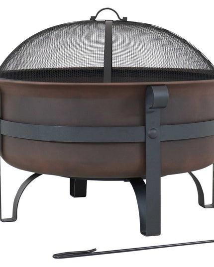 29" Bronze Steel Wood Burning Round Fire pit
