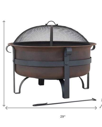 29" Bronze Steel Wood Burning Round Fire pit