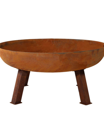 34" Rust Steel Wood Burning Round Fire pit