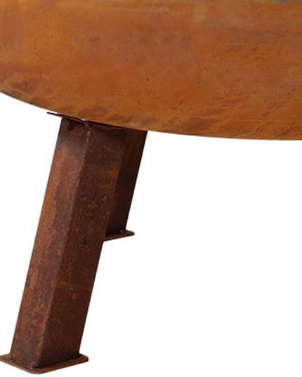 34" Rust Steel Wood Burning Round Fire pit