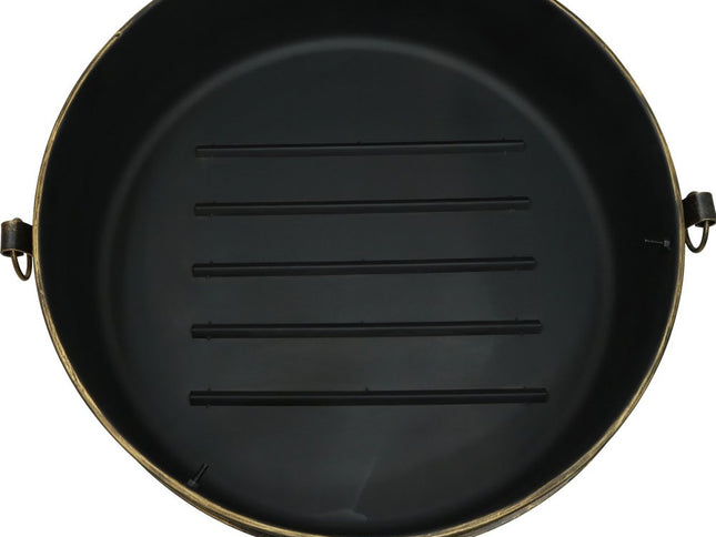 40" Black Steel Wood Burning Round Fire pit