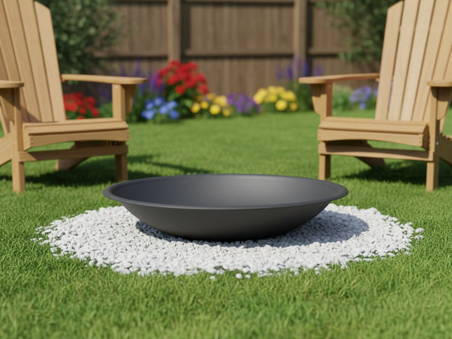 23" Black Steel Wood Burning Round Fire pit