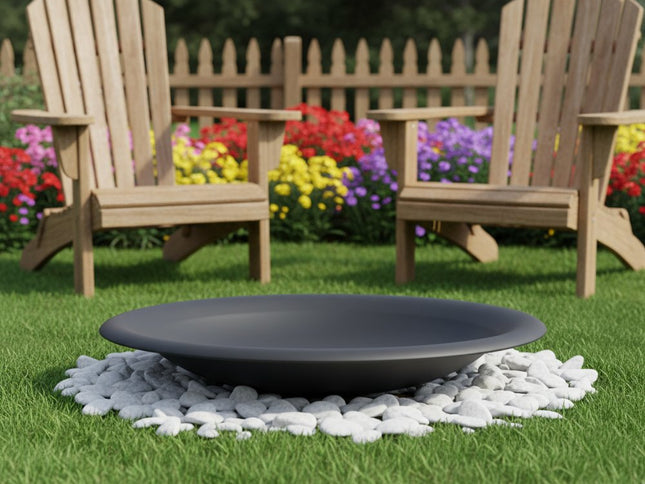 33" Black Steel Wood Burning Round Fire pit