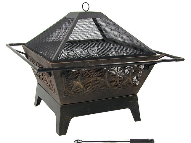 32" Bronze Steel Wood Burning Round Fire pit
