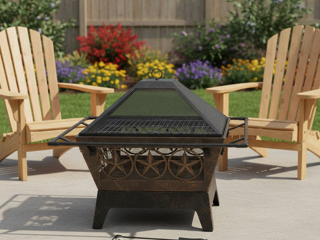 32" Bronze Steel Wood Burning Round Fire pit