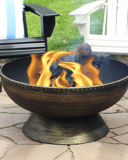 30" Bronze Steel Wood Burning Round Fire pit
