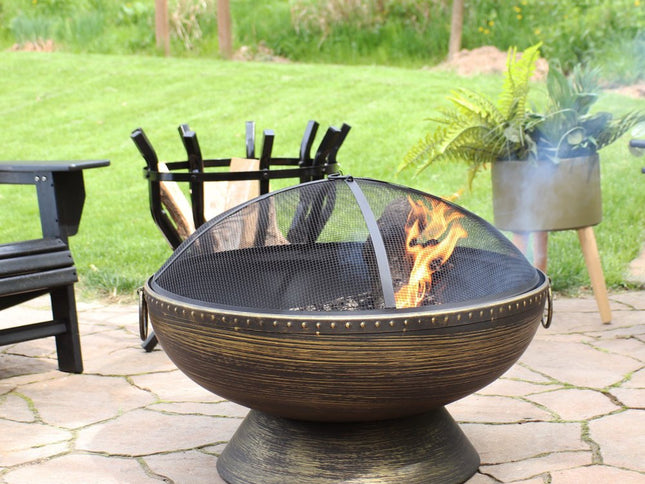 30" Bronze Steel Wood Burning Round Fire pit