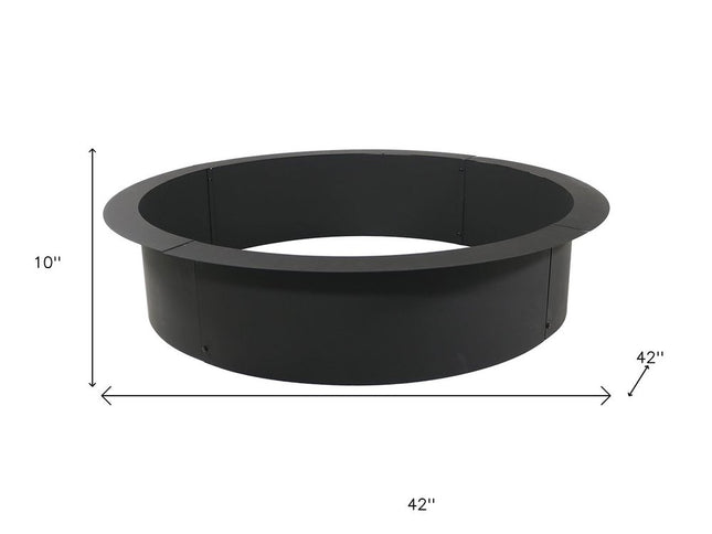 42" Black Steel Wood Burning Round Fire ring