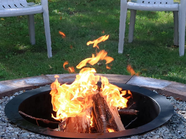 42" Black Steel Wood Burning Round Fire ring