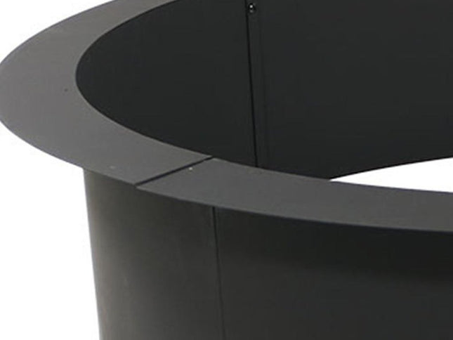45" Black Steel Wood Burning Round Fire ring