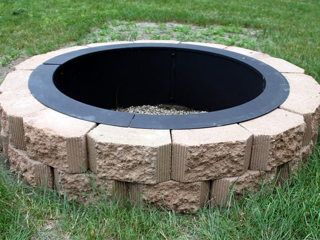 45" Black Steel Wood Burning Round Fire ring